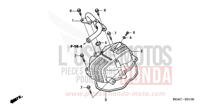 ZYLINDERKOPFDECKEL von CG125 TITAN ES FORCE SILVER METALLIC (NH411) von 2004